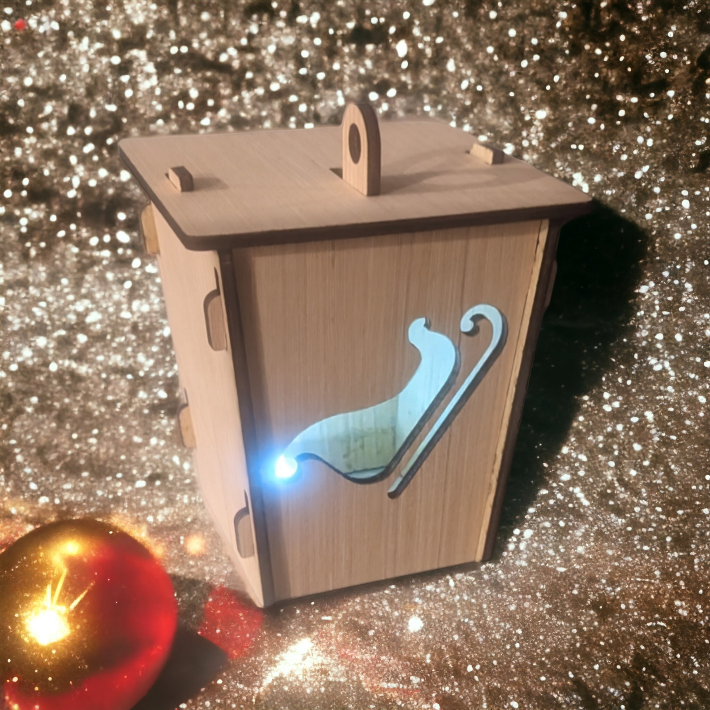 Christmas Lantern with LED Candle